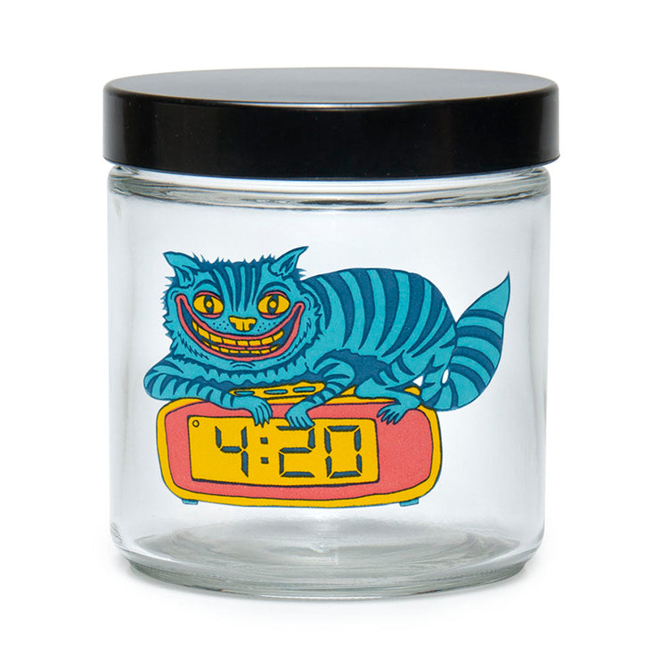 Pulsar 420 Jars x Killer Acid | Extra Large Clear Screw Top Jar | 420 Cat