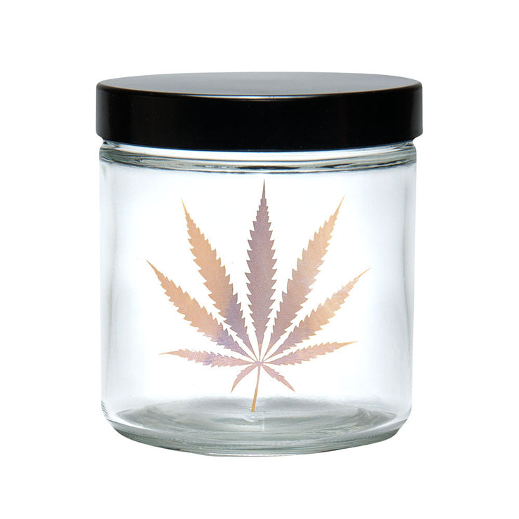 Pulsar 420 Jars | Extra Large Clear Screw Top Jar | Gold Leaf