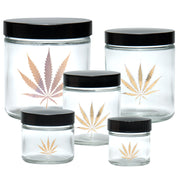 Pulsar 420 Jars | Clear Screw Top Jar | Gold Leaf