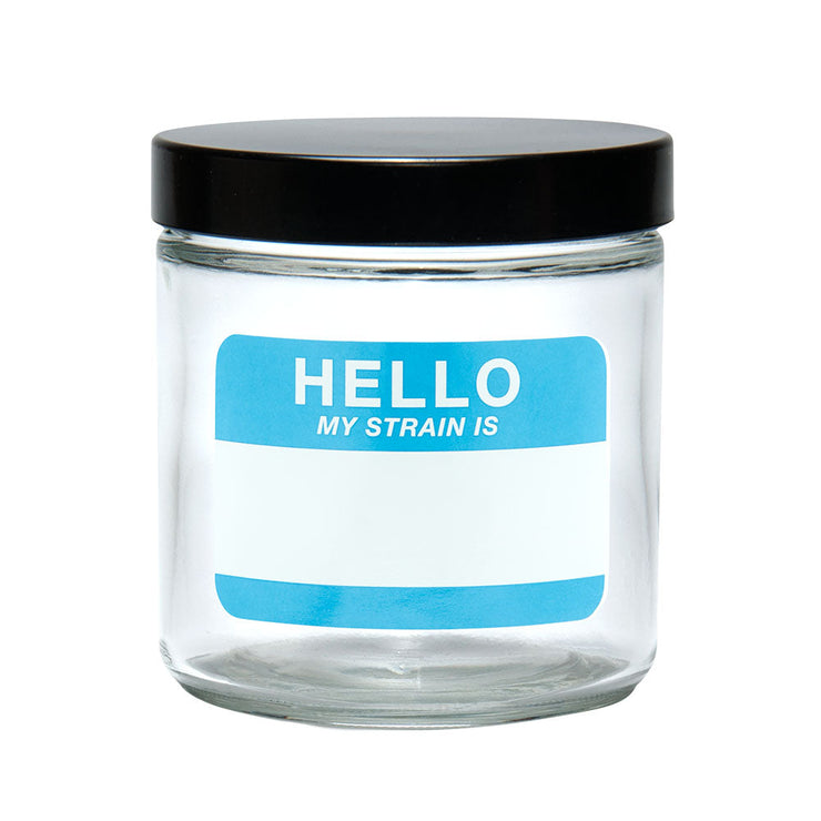 Pulsar 420 Jars | Extra Large Write & Erase Clear Screw Top Jar | Hello