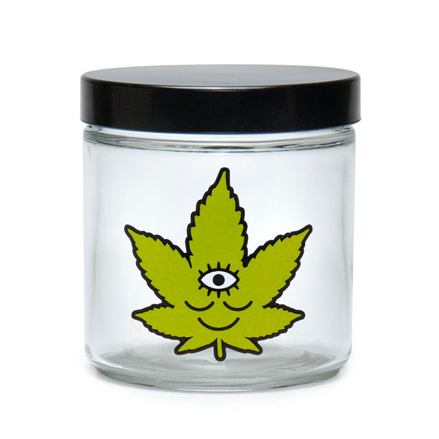 Pulsar 420 Jars x Wokeface | Extra Large Clear Screw Top Jar | Toke Face