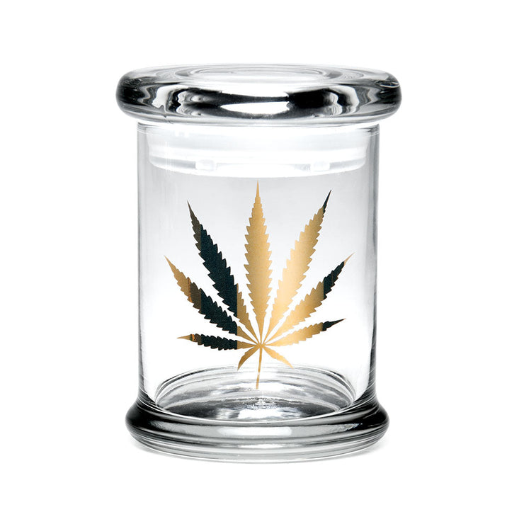 Pulsar 420 Jars | Medium Pop Top Jar | Gold Leaf