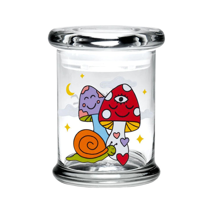 Pulsar 420 Jars x Wokeface | Medium Pop Top Jar | Woke Cosmic Mushroom
