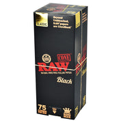RAW Black Pre-Rolled Cones | 75pc Box | King Size
