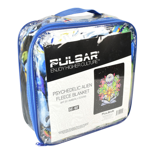 Pulsar Fleece Throw Blanket | Psychedelic Alien Packaging