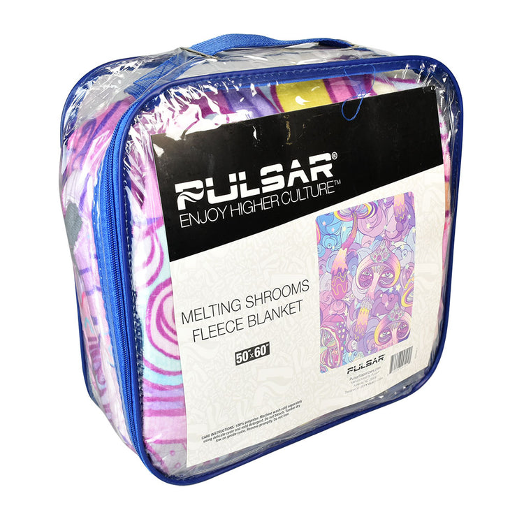 Pulsar Fleece Throw Blanket | Melting Shrooms Packaging