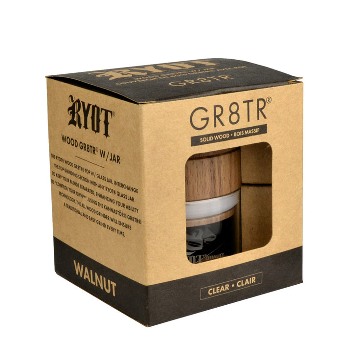 RYOT Solid Wood GR8R Top w/ Glass Jar