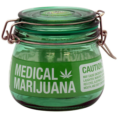 Medical Marijuana Glass Jar With Latching Lid