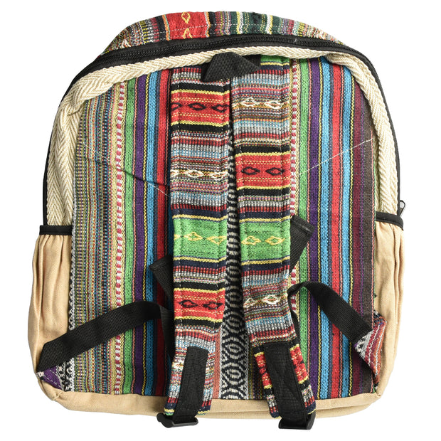 ThreadHeads Black Leaf Colorful Stripes Backpack