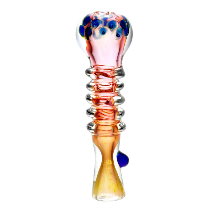 Gold Fume Banded Chillum Pipe
