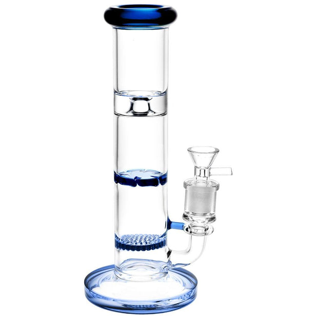 Honeycomb & Turbine Perc Water Pipe | Blue