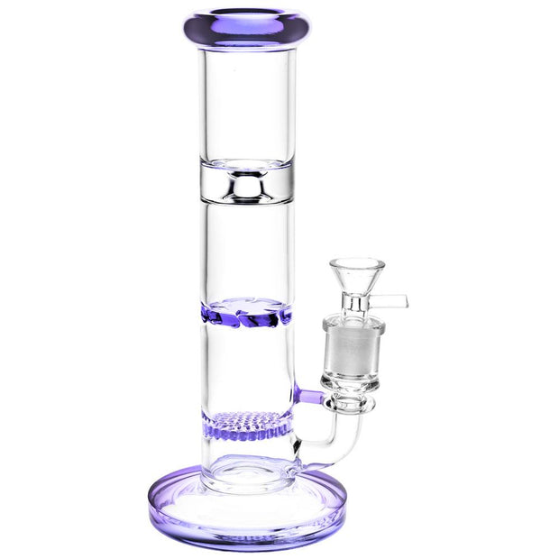Honeycomb & Turbine Perc Water Pipe | Purple