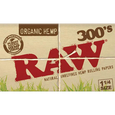 RAW Organic Hemp 300s 1 1/4 Inch Rolling Papers