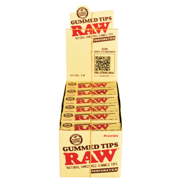 RAW Natural Unrefined Gummed Perforated Tips | Full Box
