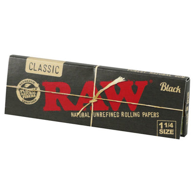 Raw Black Classic Rolling Papers - 1 1/4 Inch