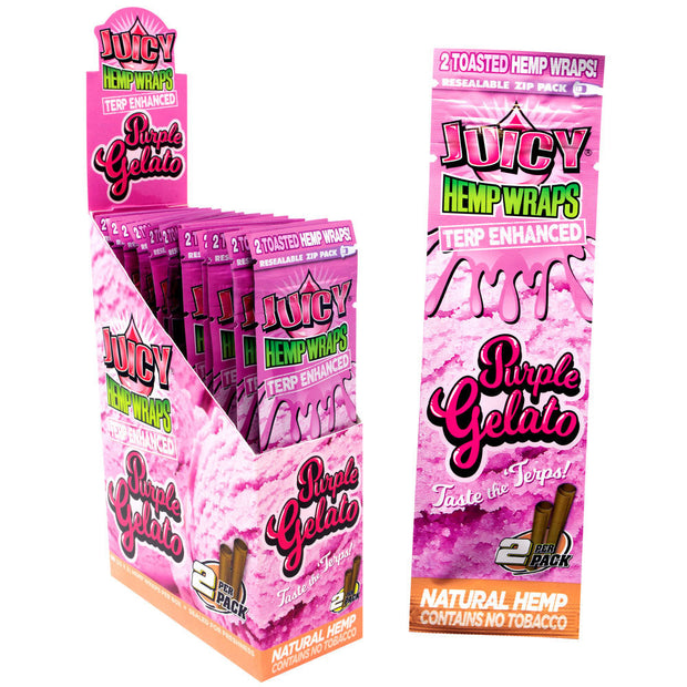 Juicy Terp Enhanced Hemp Wraps | Purple Gelato Full Box