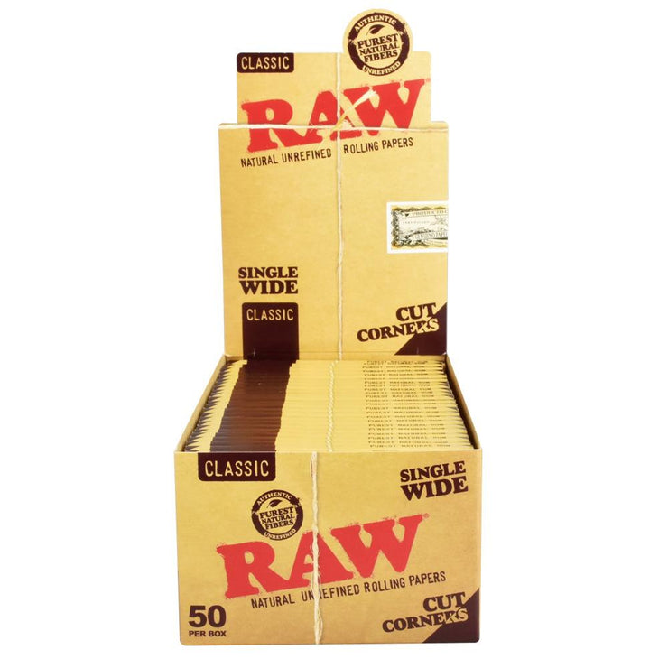 RAW Cut Corners Rolling Papers | Single Wide