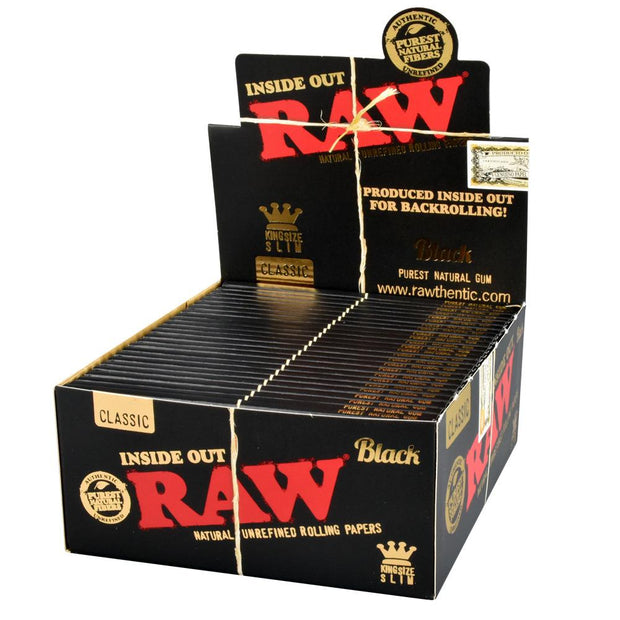 RAW Black Inside Out Rolling Papers | Kingsize Slim