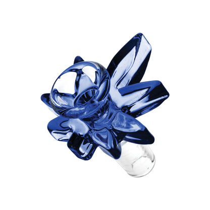 Hemp Leaf Glass Bong Bowl | Blue