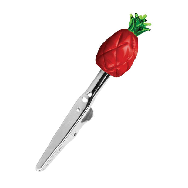 Pineapple Glass Roach Clip | Red
