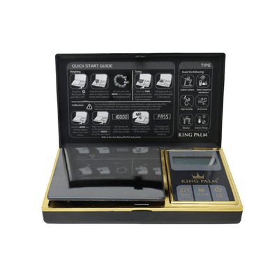 King Palm Gold-Plated Black Digital Mini Scale | 100g x .01g