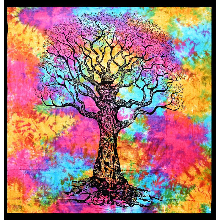 ThreadHeads Tie-Dye Tree of Life Tapestry | Large