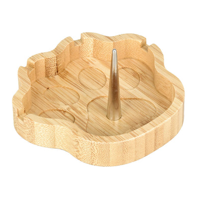 Bamboo Ashtray w/ Cleaning Spike | Paw Print