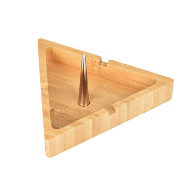 Bamboo Ashtray w/ Cleaning Spike | Triangle