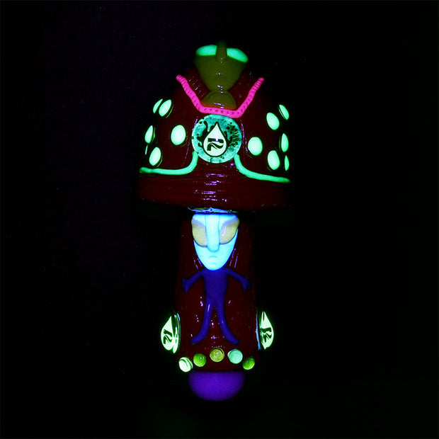 Pulsar Alien Mushroom Hand Pipe | Glow & UV Reactive Accents