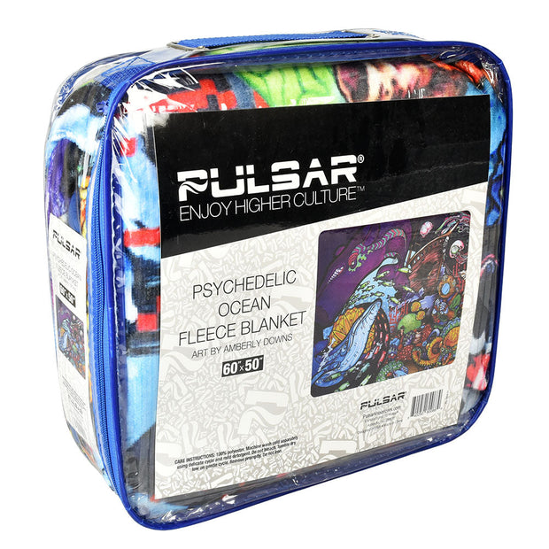 Pulsar Fleece Throw Blanket | Psychedelic Ocean