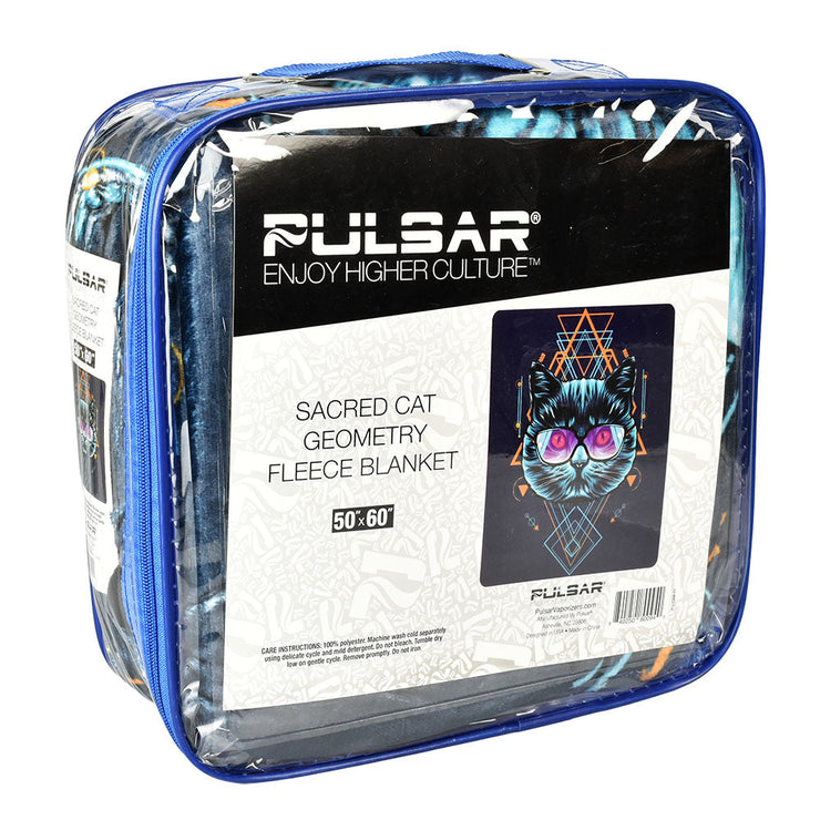 Pulsar Fleece Throw Blanket | Sacred Cat Geometry