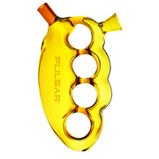 Pulsar Glass Knuckle Bubbler | Yellow