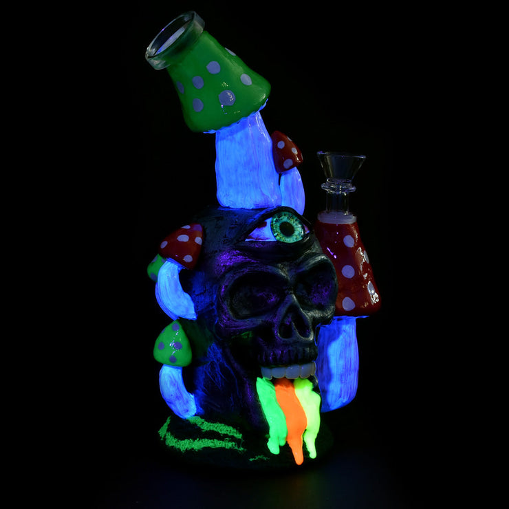 Pulsar Rainbow Puking Skull Bong | Glow