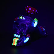 Pulsar Rainbow Puking Skull Bubbler Pipe | Glow