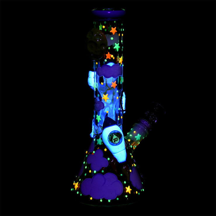 Pulsar Spaceman Beaker Bong | Glow & UV Reactive Accents