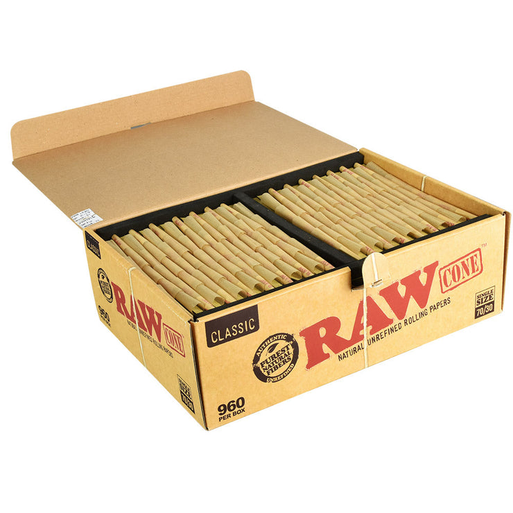 RAW Classic Single Size Bulk Cones | 70/30 | 960pc Box
