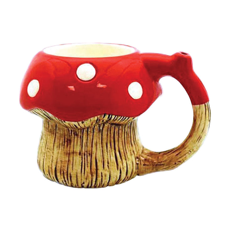 Red Mushroom Ceramic Pipe Mug