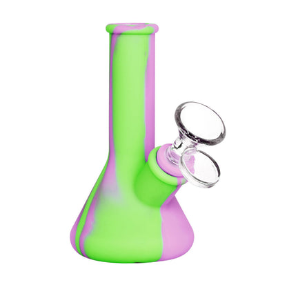 Silicone Travel Beaker Bong | Pink Green