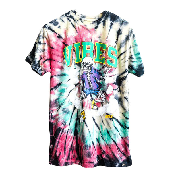 VIBES Skull & Cones Tie-Dye T-Shirt