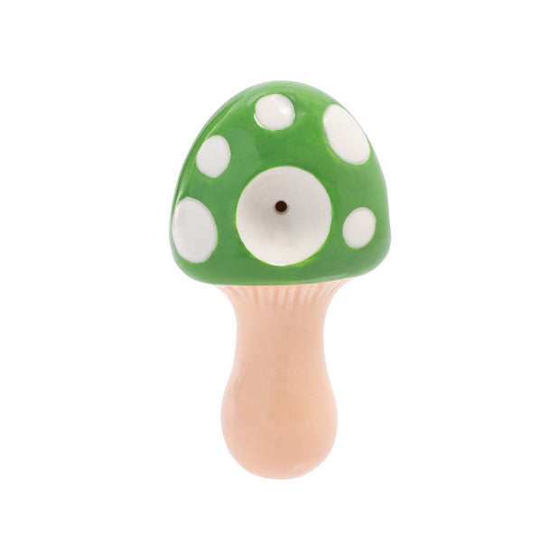 Wacky Bowlz Ceramic Hand Pipe | Mushroom | Green