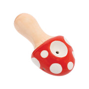 Wacky Bowlz Ceramic Hand Pipe | Mushroom | Red