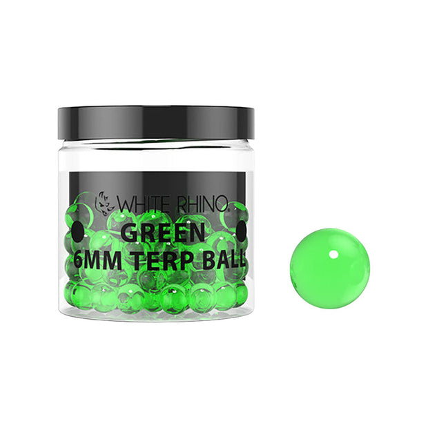 White Rhino Colored Glass Terp Pearls | 50ct Jar | Emerald