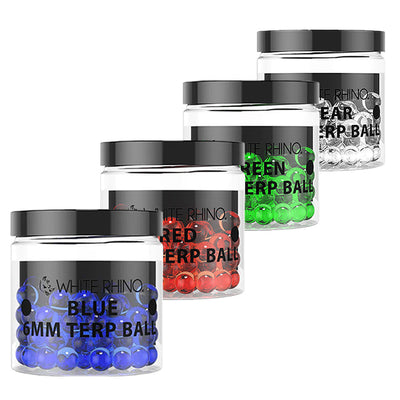 White Rhino Colored Glass Terp Pearls | 50ct Jar | Group