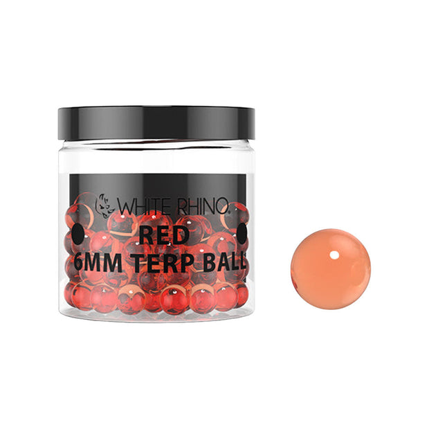 White Rhino Colored Glass Terp Pearls | 50ct Jar | Ruby