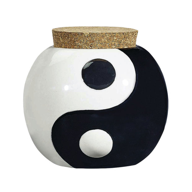 Ceramic Stash Jar & Cork Lid | Yin Yang